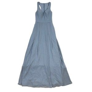 Azazie Dress Women's Size A2 Blue Long Gown X Line Sweetheart Bridesmaid Wedding